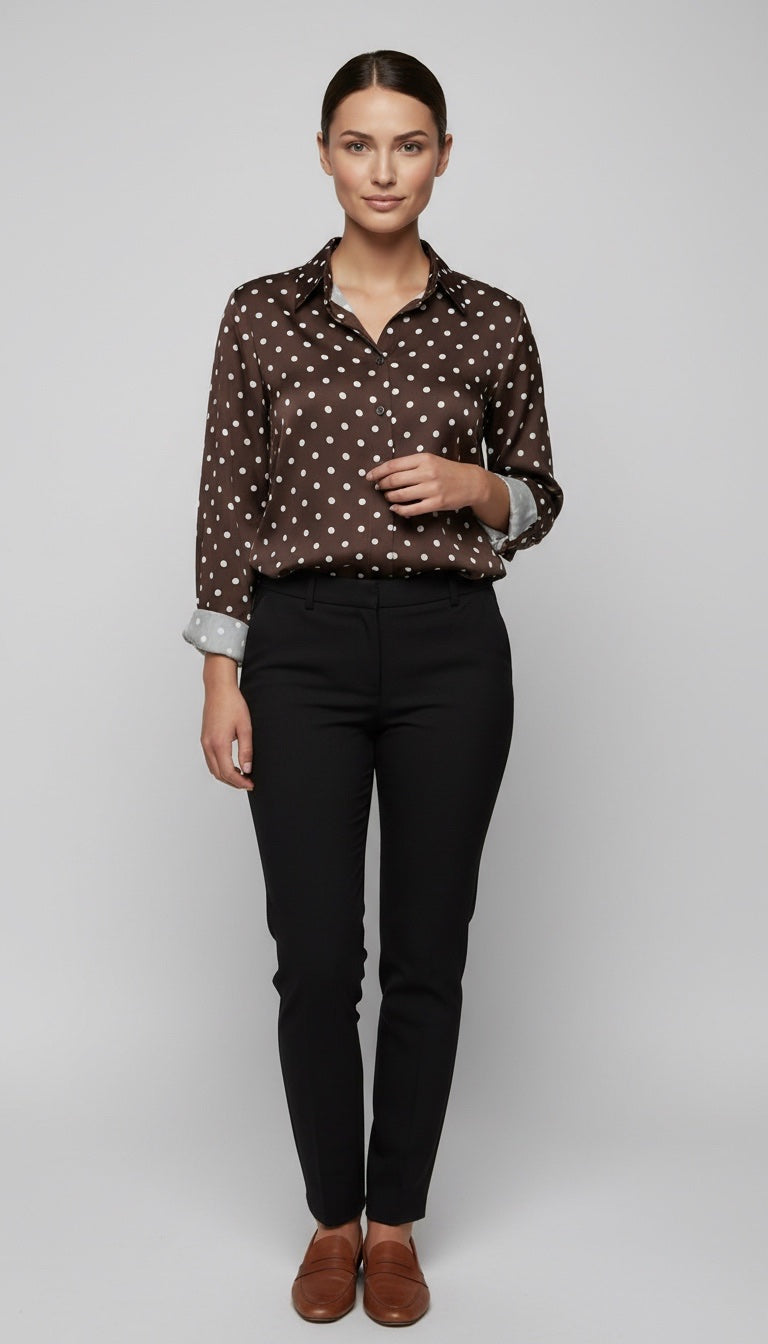Polka Dot Chiffon Shirt