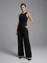 High-Waist Wide Leg Tailored Trousers