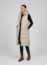 Longline Hooded Puffer Gilet