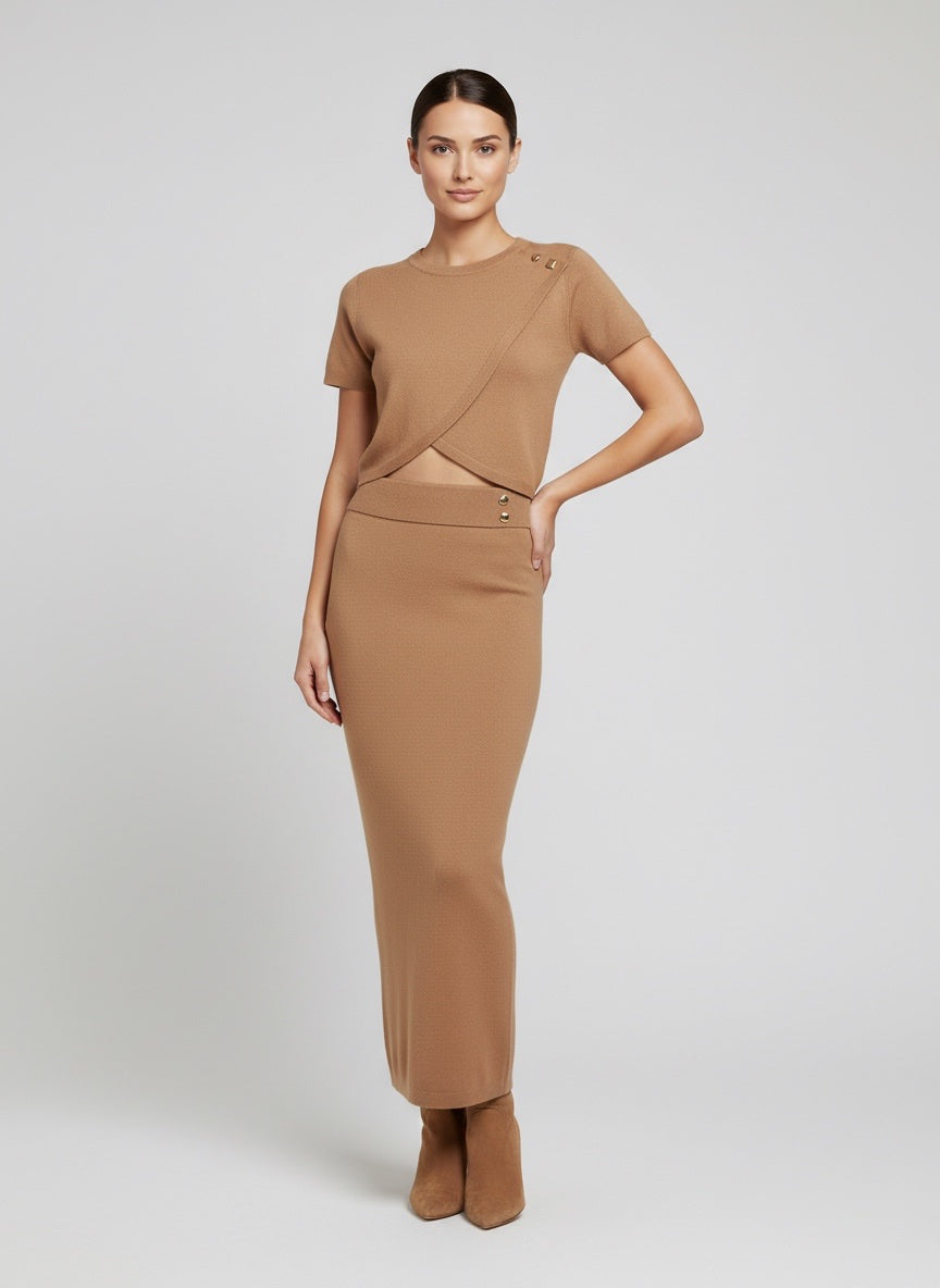 Button Detail Knit Co-Ord Set