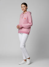 Textured Knit Button Hoodie