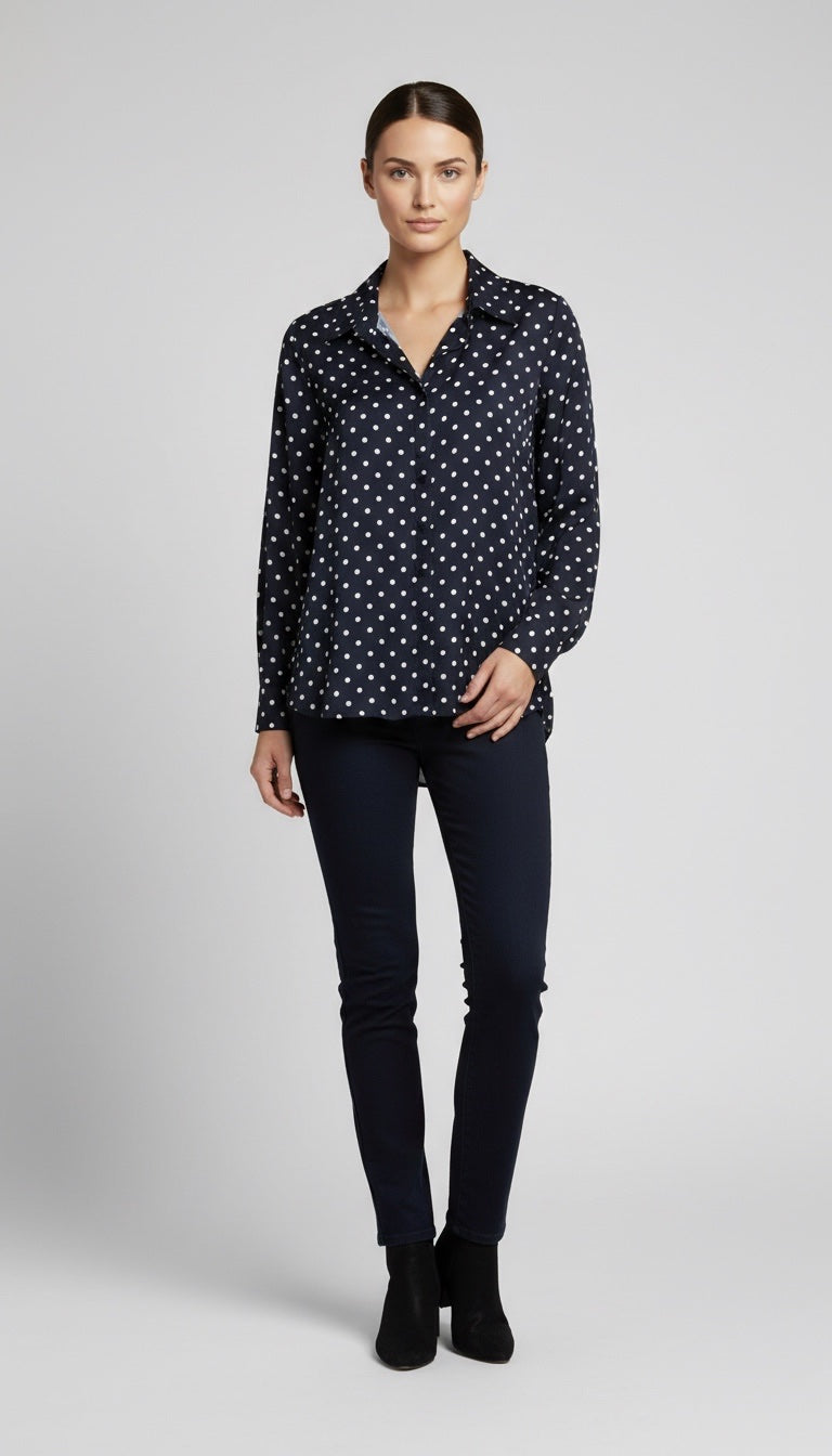 Polka Dot Chiffon Shirt