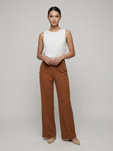High-Waist Wide Leg Tailored Trousers