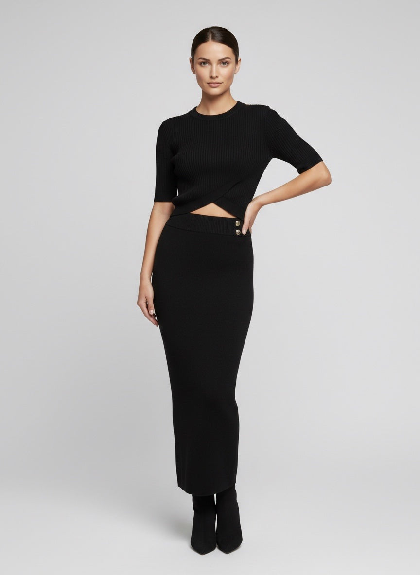 Button Detail Knit Co-Ord Set