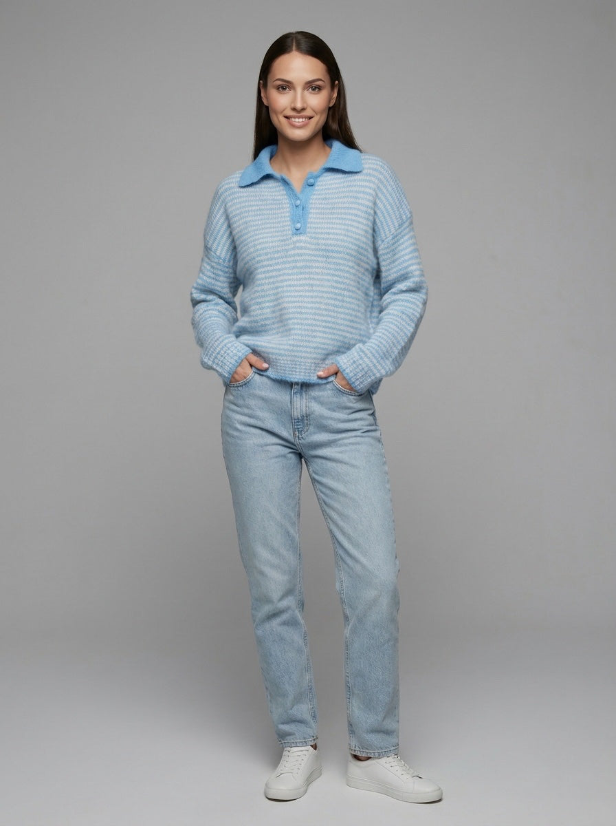 Collared Knit Button Jumper