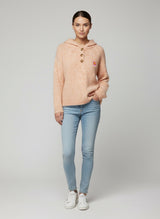 Textured Knit Button Hoodie