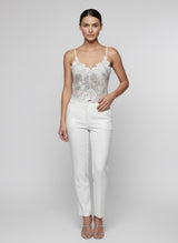 Floral Lace & Beaded Cami Top