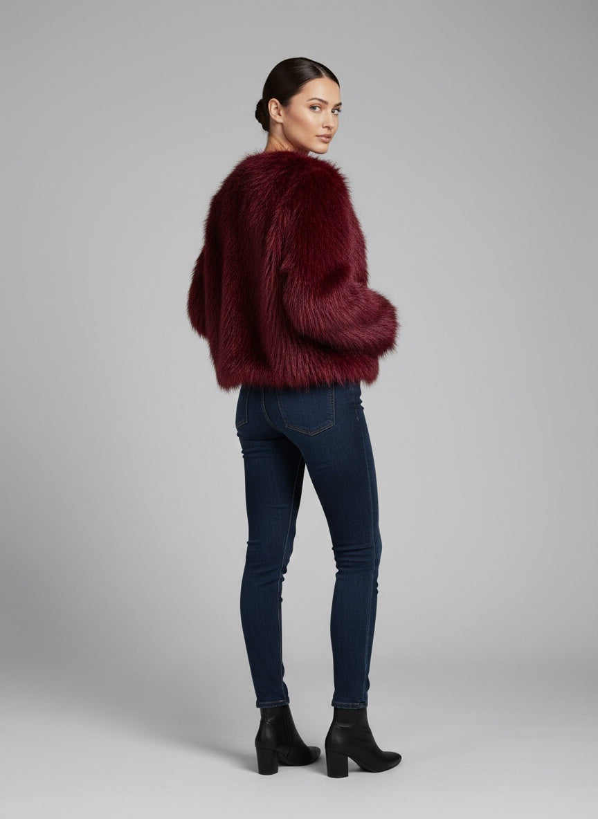 Faux Fur Button-Front Coat