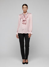Ruffle Detail Satin Blouse