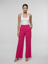 High-Waist Wide Leg Tailored Trousers