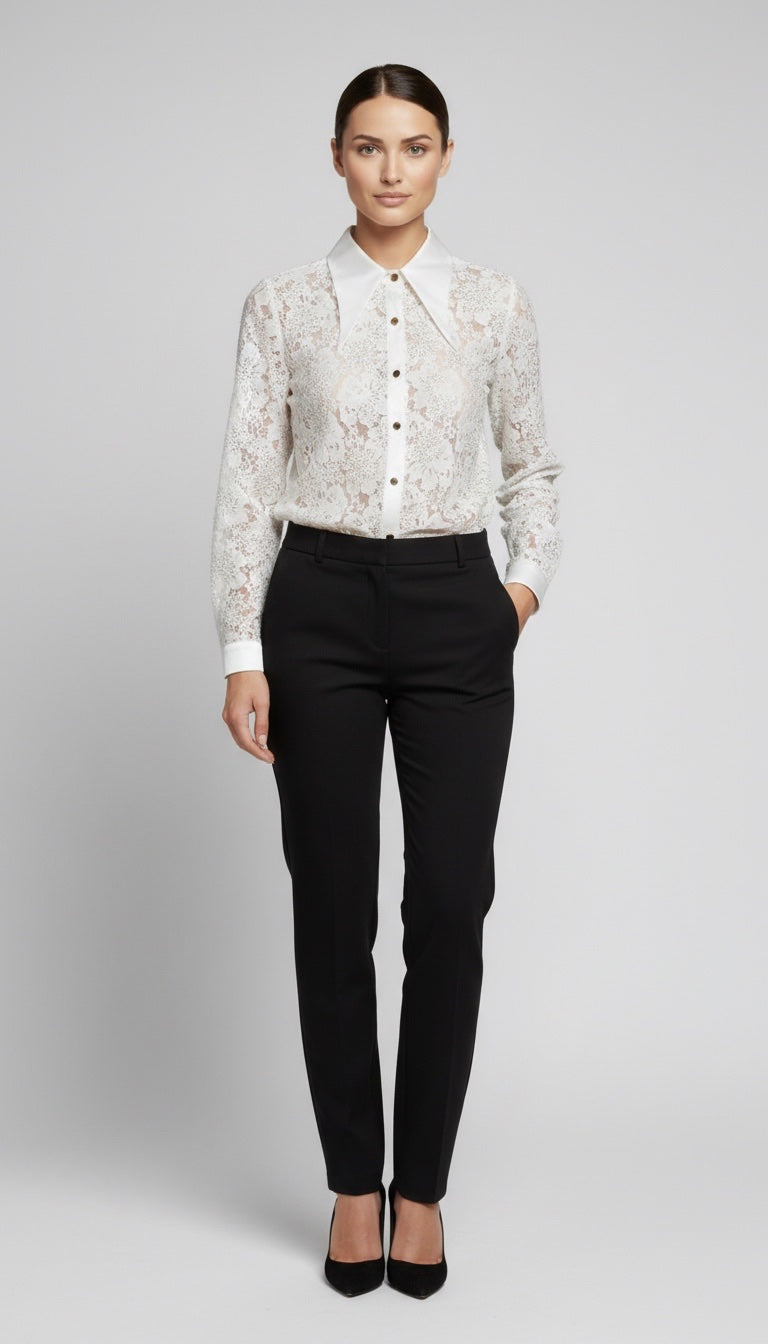 Classic Collar Lace Shirt