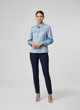 Embellished Collar Satin Blouse
