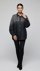Embellished Ombre Button-Down Shirt