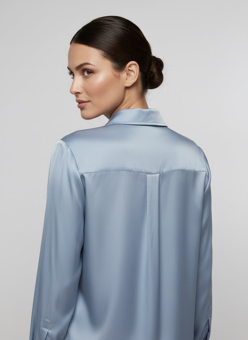 Embellished Collar Satin Blouse