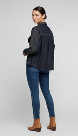 Embellished Ombre Button-Down Shirt