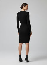 Chic Ribbed Knit Button-Front Midi Dress