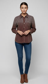 Embellished Ombre Button-Down Shirt