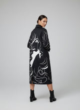 Printed Double-Breasted Trench Coat