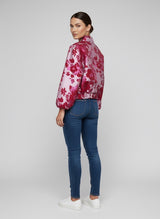 Floral Print Zip Bomber Jacket