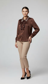 Pearl Embellished Satin Blouse