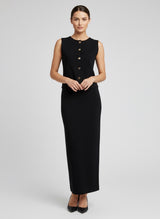 Sleeveless Button Detail Knit Co-Ord Set