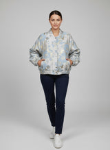 Floral Print Zip Bomber Jacket