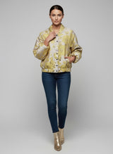 Floral Print Zip Bomber Jacket