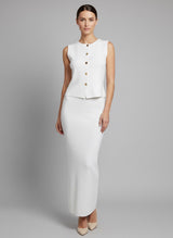 Sleeveless Button Detail Knit Co-Ord Set