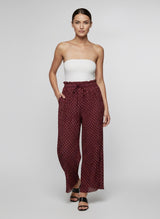 Polka Dot Pleated Wide Leg Trousers