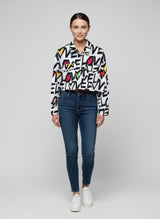 Graffiti Print Cropped Jacket