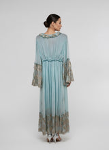 Embroidered Ruffle Maxi Dress
