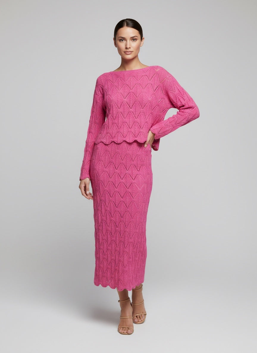 Scallop Hem Knit Co-Ord Set