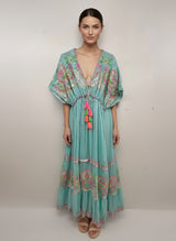 Serene Embroidered Tassel Maxi Dress
