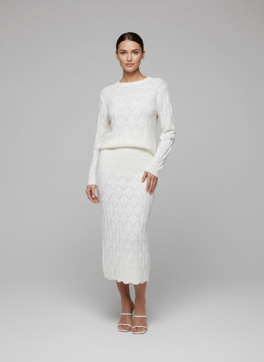 Scallop Hem Knit Co-Ord Set
