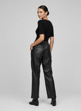 Faux Leather Relaxed Fit Trousers