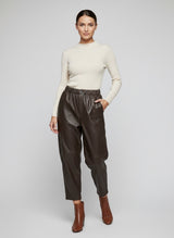 Faux Leather Relaxed Fit Trousers