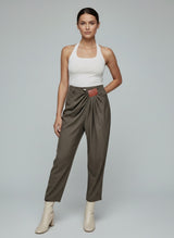 Draped Waist Tailored Trousers