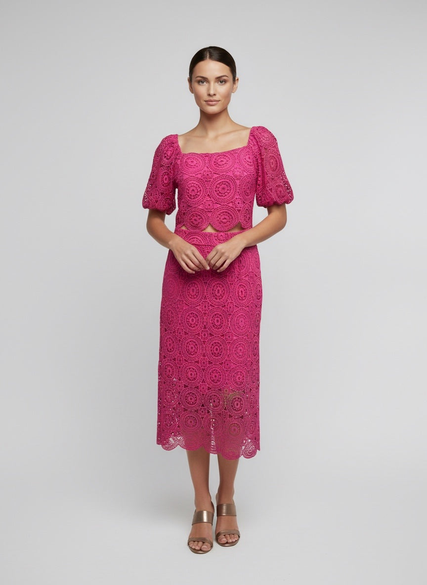 Lace Puff Sleeve Co-Ord Set