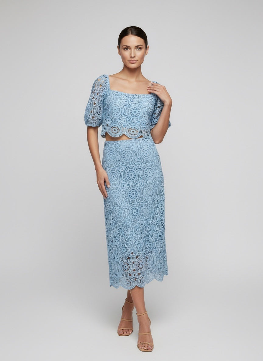 Lace Puff Sleeve Co-Ord Set