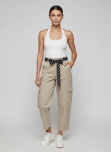 Belted Wide Leg Cargo Trousers