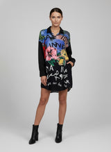 Vibrant Floral & Quote Button-Up Shirt