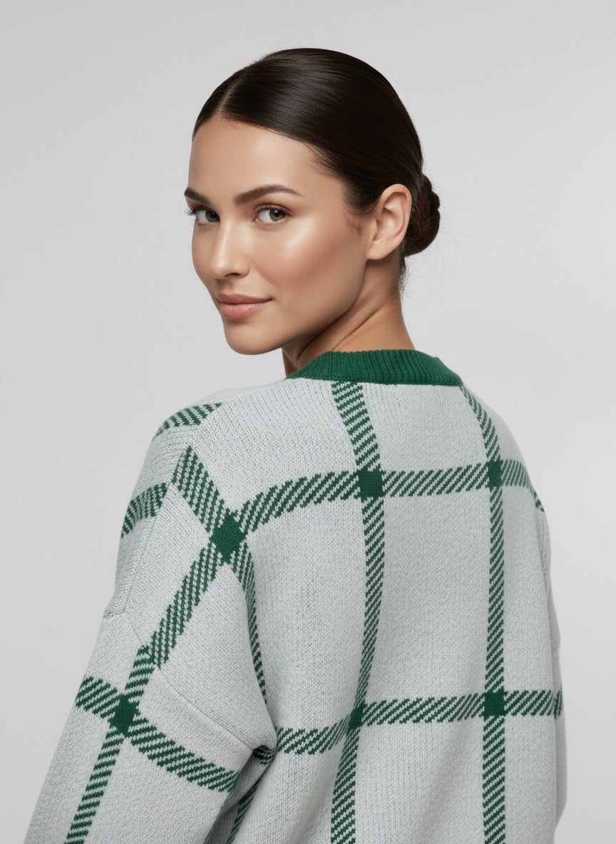 Checked Knit Co-Ord Mini Set