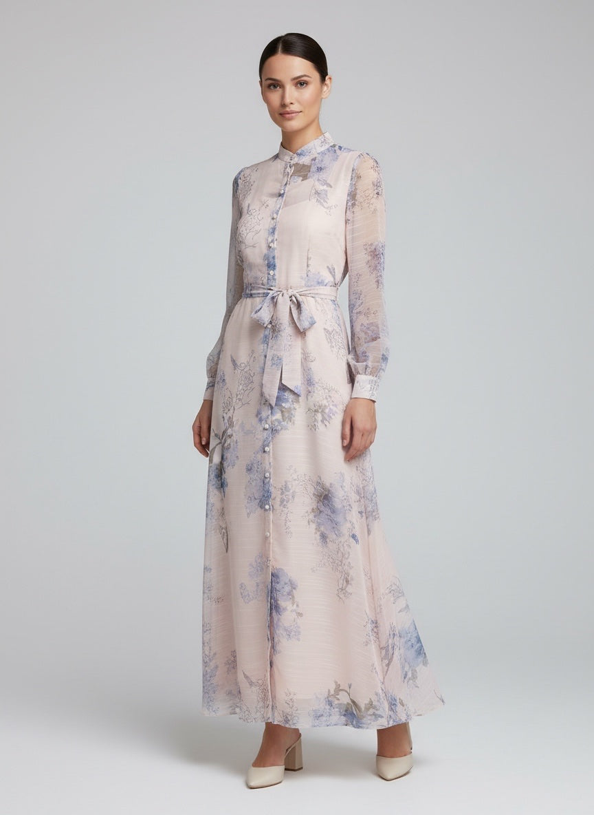 Floral Chiffon Maxi Dress