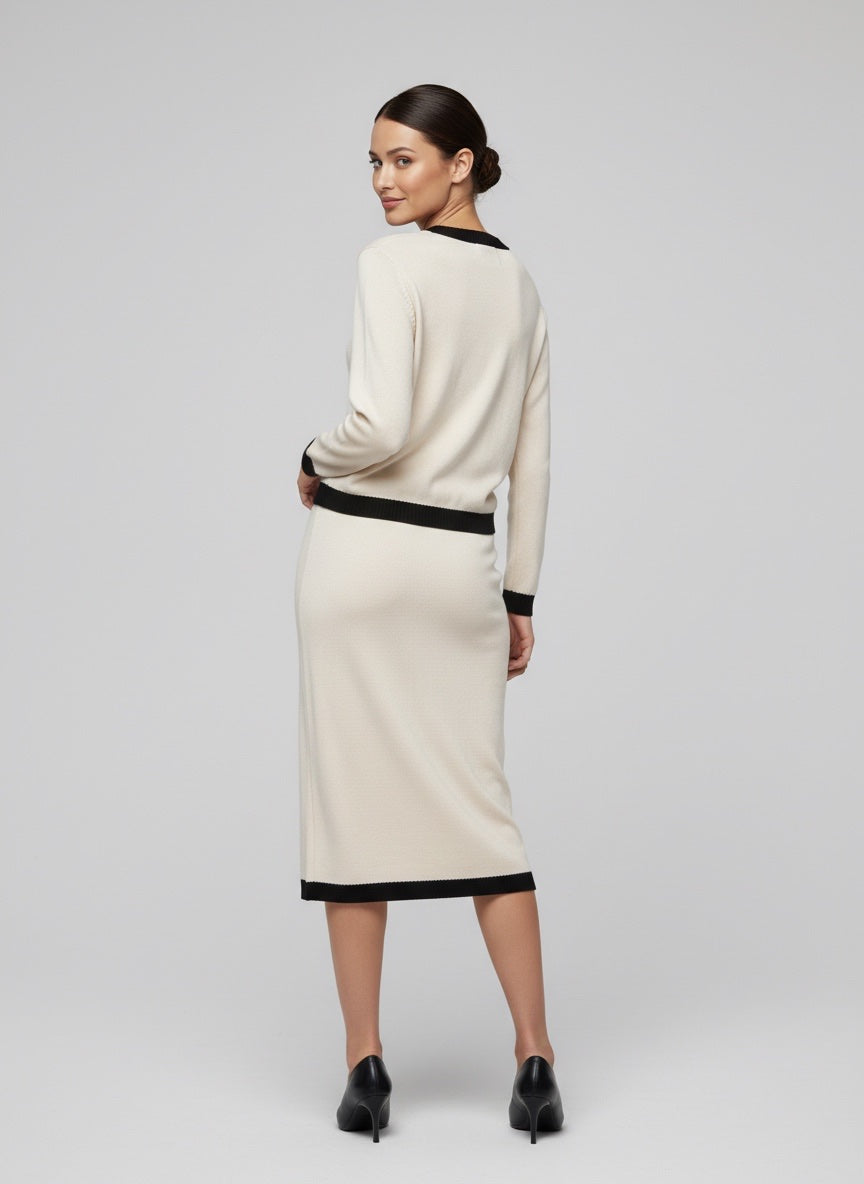 Contrast Trim Pocket Knit Co-Ord Set