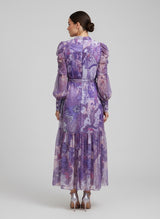 Print Tiered Midi Dress