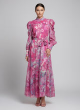 Print Tiered Midi Dress