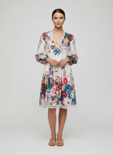 Floral Print V-Neck Midi Dress