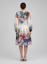 Floral Print V-Neck Midi Dress