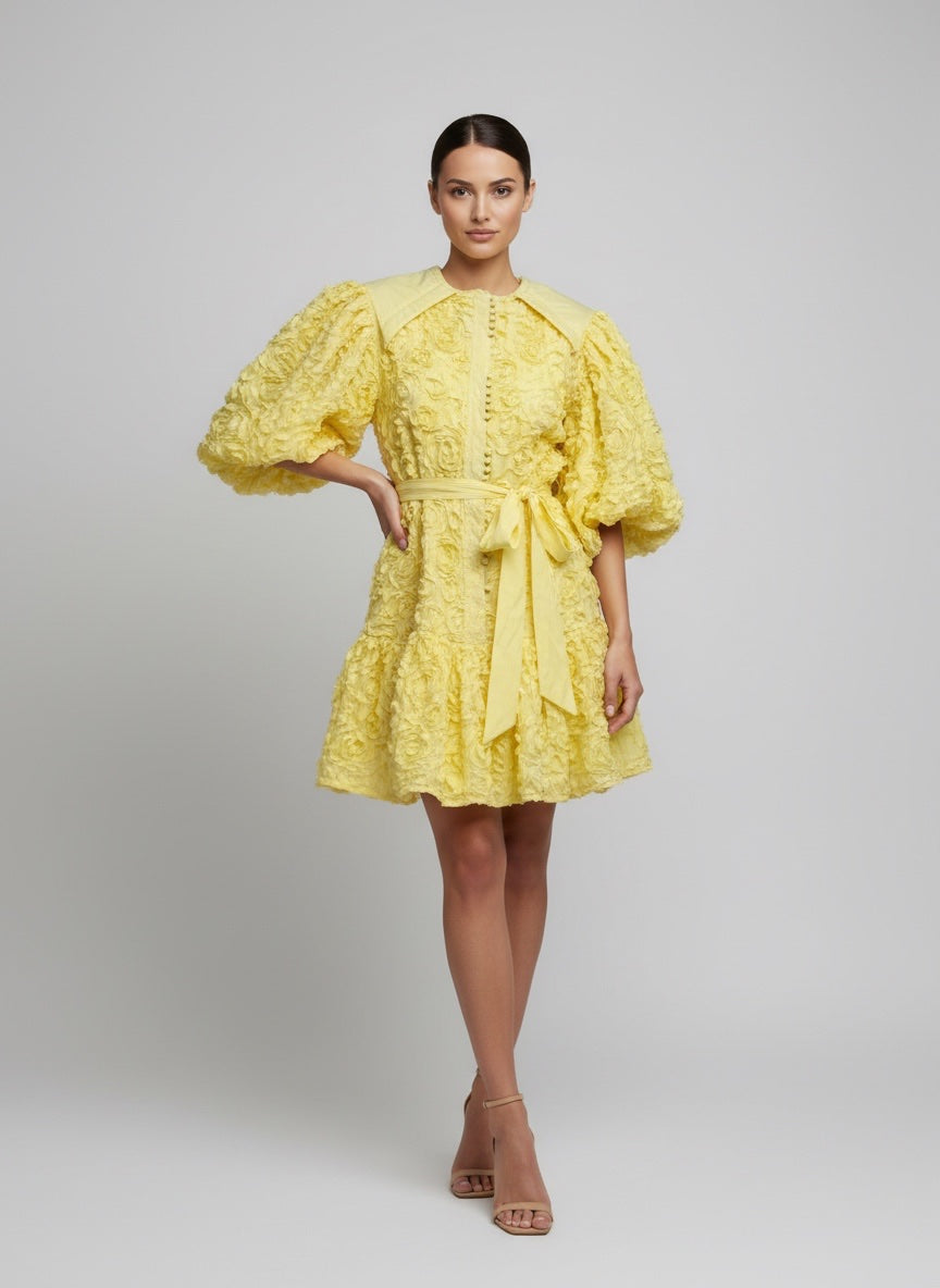 Floral Puff Sleeve Mini Dress