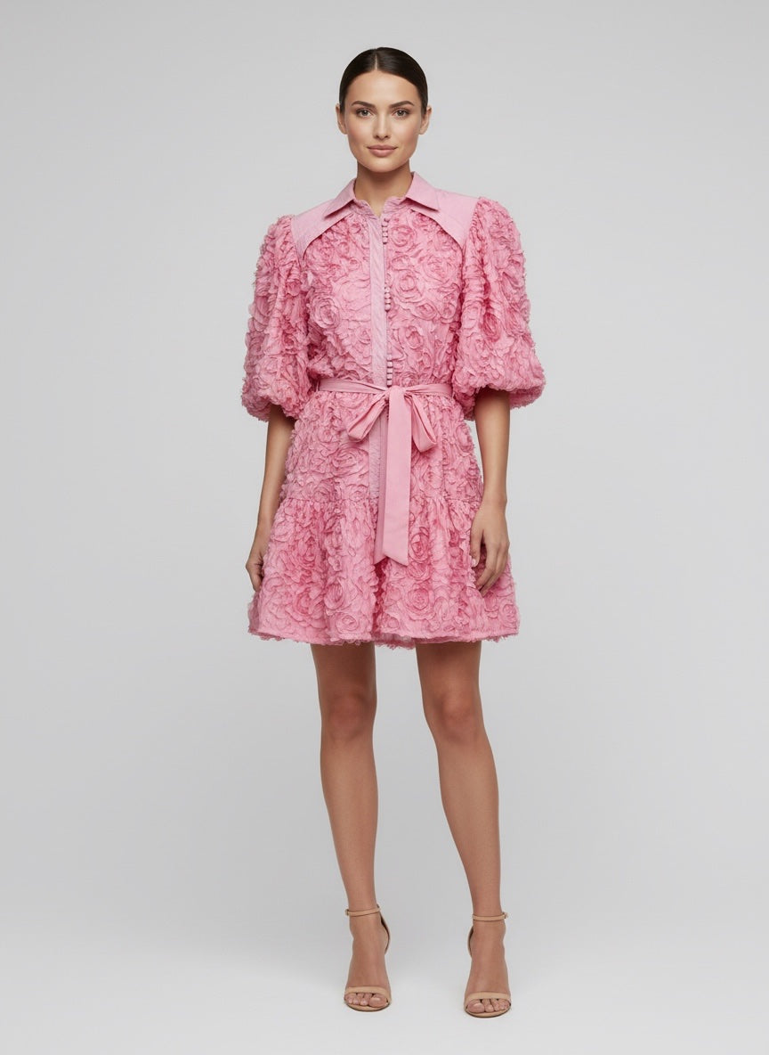 Floral Puff Sleeve Mini Dress